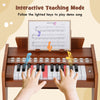 25-key kids piano keyboard in brown with interactive teaching mode, perfect for toddlers aged 3+ to enhance musical.