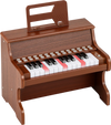 25-key kids piano keyboard in brown with adjustable speed, teaching mode, and sturdy design for toddlers aged 3+.