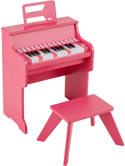 Costway 25-Key Kids Mini Digital Piano Keyboard with Stool Wooden Toy 18893354 New