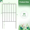 Rustproof decorative garden fence set with a strong metal frame, measuring 24" high, ideal for plant protection and stability.