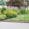 Decorative garden fence set with a strong metal frame, ideal for protecting plants and pets in outdoor spaces.