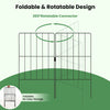 Decorative garden fence set features a foldable design with a 360° rotatable connector for flexible plant protection.