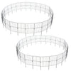 Two sets of rustproof decorative garden fences with strong metal frames, ideal for protecting plants and pets outdoors.