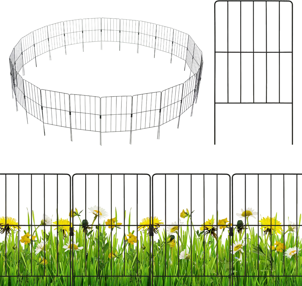 25 Pack Rustproof Decorative Garden Fence Set for Dog Flower bed