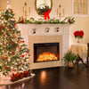 26-inch recessed electric fireplace with adjustable flame brightness, featuring realistic resin logs and remote control.