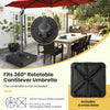 260 lbs offset patio umbrella base with wheels, designed for stability and easy mobility, suitable for cantilever.