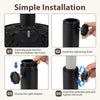 Heavy-duty round umbrella stand with adjustable knob, featuring simple installation and 26.5 lbs concrete support for.