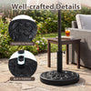 Heavy-duty round umbrella stand with adjustable knob, featuring a non-fading HDPE exterior and exquisite iris pattern.