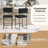 Set of 2 black 26-inch counter height bar stools with ergonomic footrest, ideal for kitchen island or dining room.