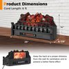 26-inch electric fireplace heater with realistic lemonwood ember bed, featuring remote control and adjustable flame.