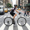 26-inch mountain bike in gray with 6-speed gears, all-terrain rubber wheels, and adjustable saddle for urban and.