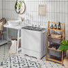 26 LBS Twin Tub Portable Washing Machine with Built-In Drain Pump-Gray - Gallery View 1 of 11