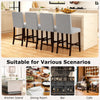 Gray counter height chair with padded seat and backrest, designed for comfort and stability, perfect for dining or bar.