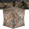 270° see-through hunting blind tent with silent magnetic door, featuring camouflage design and spacious interior for.