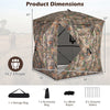 270° see-through hunting blind tent dimensions with magnetic door, fitting 2-3 people, ideal for stealthy outdoor use.