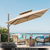 274 lbs cantilever patio umbrella base with handles, weather-resistant HDPE, designed for stability and easy storage.