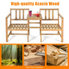 Acacia wood loveseat with separable coffee table, featuring thick cushions, ideal for outdoor relaxation in your.