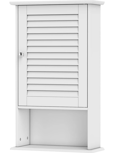 Costway Bathroom Wall Mount Storage Cabinet Single Door Adjustable Shelf 67984025 New