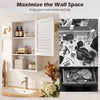 Wall-mounted bathroom storage cabinet with adjustable shelves in elegant white finish for organized living spaces.