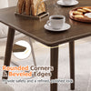 Small square wooden dining table with rounded corners and beveled edges, perfect for 2-4 people in compact spaces.