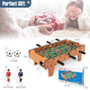 27-inch indoor foosball table with strong wood construction, featuring 18 players and two footballs for competitive.