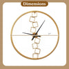 27-inch yellow wall clock with a robust metal frame and unique square design, ideal for living room or kitchen decor.