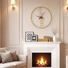 27-inch yellow wall clock with a robust metal frame, ideal for living room or bedroom decor.