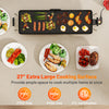 27" electric griddle with nonstick surface, adjustable temperature, and ample space for cooking multiple items at once.