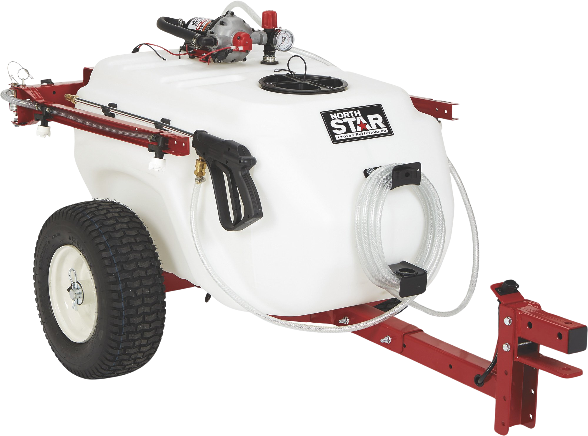 NorthStar Tow Behind Trailer Boom Broadcast and Spot Sprayer 41 Gallon Capacity 60 PSI 12V DC 4.0 GPM 282585 New