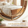 28-inch gold round wall mirror with beaded frame, perfect for adding timeless elegance to living rooms and entryways.