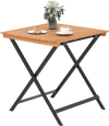 28 Inch Patio Folding Square Table with Slatted Tabletop for Backyard Porch