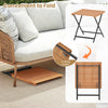 28-inch patio folding square table with slatted acacia wood tabletop, featuring fixing hooks for stability and easy.