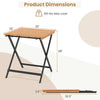 28-inch patio folding square table with slatted acacia wood tabletop, ideal for backyard or porch use.