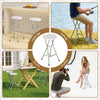 Portable 28-inch folding stool with a sturdy steel frame, ideal for outdoor events, camping, and fishing activities.