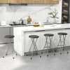 Portable 28-inch folding stools with sturdy steel frame, non-slip foot pads, ideal for kitchen or outdoor use.