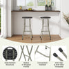28-inch portable folding stools with a sturdy steel frame, featuring a wide seat and anti-slip footpads for stability.