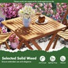 29.5-inch patio dining table in teak finish with umbrella hole, perfect for backyard and poolside relaxation.