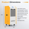 290 pints commercial dehumidifier in yellow with pump, designed for large spaces like basements and warehouses.