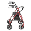 Drive Medical 10257RD-1 Durable Rollator Walker 4 Wheels 7.5" Casters Red New