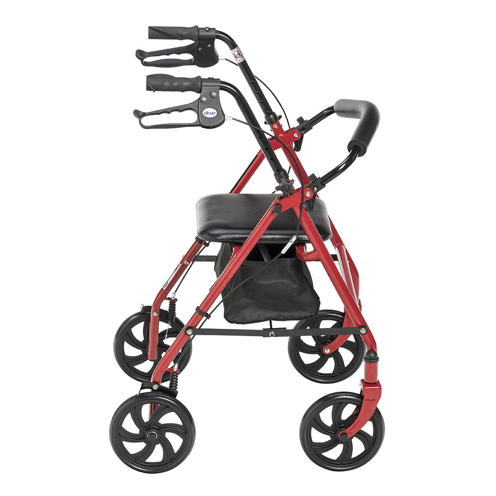 Drive Medical 10257RD-1 Durable Rollator Walker 4 Wheels 7.5" Casters Red New