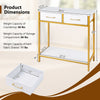 Narrow 29.5” console table with 2 fabric drawers and open shelf, ideal for entryways or behind sofas.