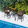 29” Bar Height Patio 360° Swivel Bar Stool with Cross-Woven Armrests Footrest and Seat Cushion-Brown - Gallery View 1 of 8