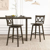 24/29 Inch Bar Stool Set of 2 Wooden Bar Chairs with Rubber Wood Frame-29 inches - Gallery View 1 of 9