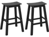 Black 29-inch HDPE patio bar stool set of 2 with curved seats and footrests, perfect for outdoor relaxation.