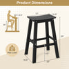 Dimensions of the 29 Inch HDPE black patio bar stool, suitable for 39.5" to 45.5" bar height tables. Max load 330 lbs.