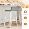 29-inch low-back high-top chair with padded seat and solid rubber wood legs, ideal for dining room or home bar use.