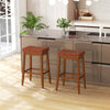 25/29 Inch Set of 2 Upholstered PU Leather Bar Stools with Saddle Seat-29 inches - Gallery View 1 of 8