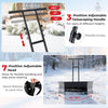 29-inch snow pusher with adjustable handle and wheels, designed for efficient snow clearing on driveways and sidewalks.