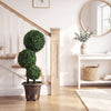 29-inch artificial boxwood topiary tree with triple ball design, perfect for home decor and enhancing indoor spaces.