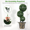 29-inch artificial boxwood topiary tree with triple ball design, featuring lush green leaves in a decorative pot.